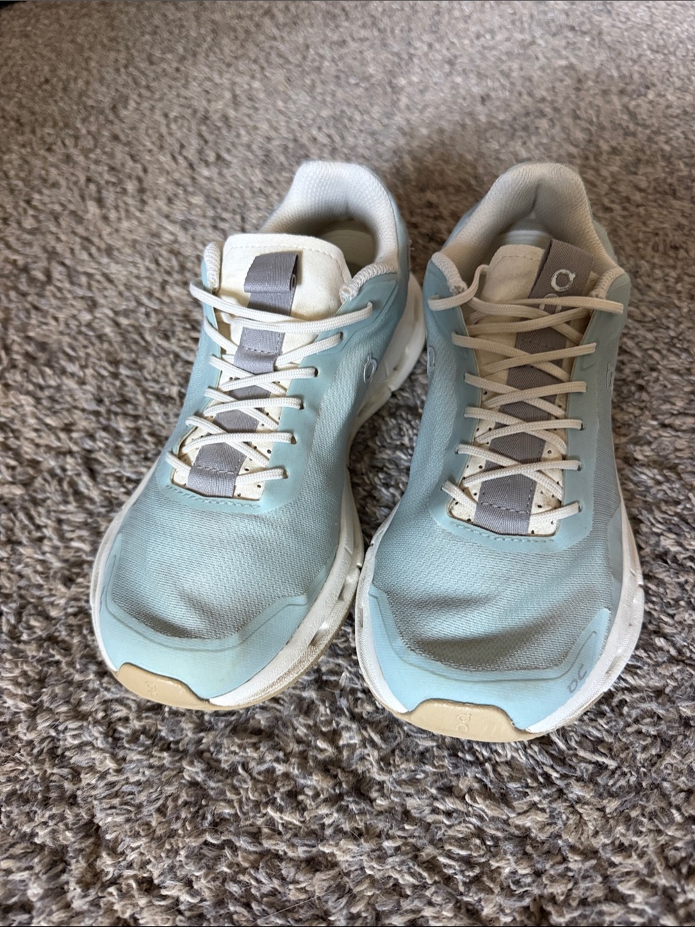 Women's Light Blue On Athletic Sneakers with Cream and Gray Accents